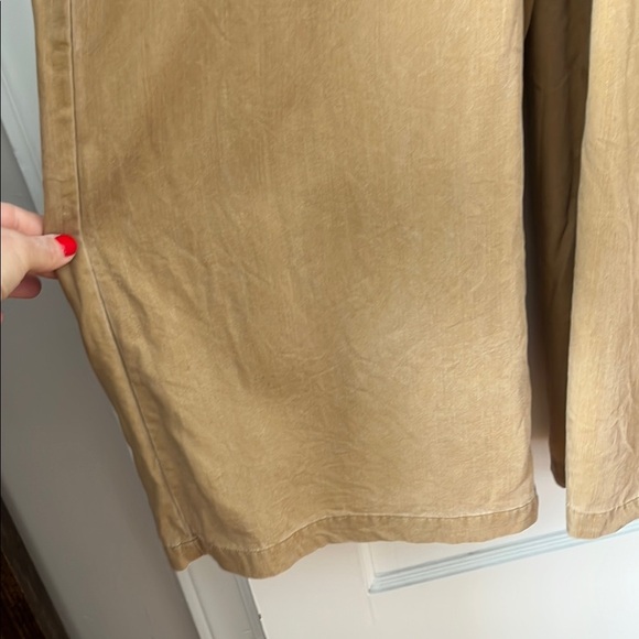 OLD NAVY butter toffee Tan Sleeveless Button-Down wide leg Jumpsuit lagenlook M - Picture 6 of 13